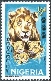 Lion Panthera Leo Postage Stamp Art Vintage Stamps Rare Stamps