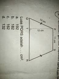 Trapesium sama kaki, trapesium mempunyai sepasang rusuk yang sejajar namun sama panjang. Perhatikan Gambar Trapesium Sama Kaki Berikut Brainly Co Id