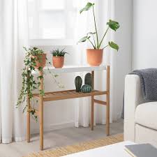 Satsumas Plant Stand Bamboo White Length 33 Ikea In 2020 Ikea Plants Plant Stand Indoor House Plants Decor