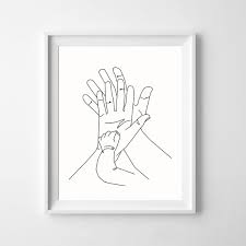 Family Hands Couple Art Single Line Drawing Family Art Sketch Etsy Family Artwork Family Art Mothers Day Drawings