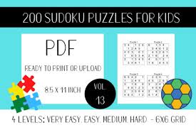 The modern version of sudoku was invented in 1979 by howard garns in usa (where it was called `number place'). 200 Sudoku Puzzles For Kids 6x6 Vol 13 Grafik Von Fleur De Tango Creative Fabrica