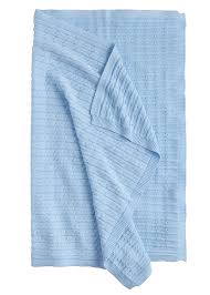 Cable Knit Baby Blanket Lisht Blue Little English