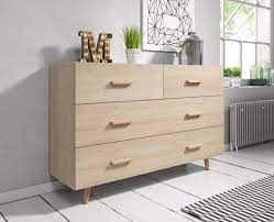 ladekast hout scandinavisch design 125x35x80 cm ladekast slaapkamer ontwerp scandinavisch design