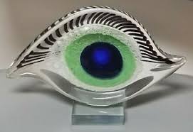 For protection and positive energy dimension:31 x13.5 cm (12.20x5.31 inc) approx. Stunning Glass Art Evil Eye Home Decor Center Piece Art Deco Glass Sculpture Ebay