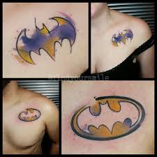 How to draw batman's logo in a tribal tattoo design style. Watercolor Batman Logo Tattoo Design For Shoulder By Russel Van Schaik