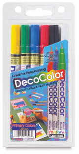 Decocolor Paint Marker Primary Colors Extra Fine Tip Set Of 6 Blick Art Materials Paint Marker Coloring Markers Primary Colors