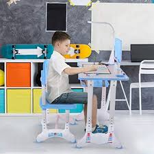 Is decide which one to buy can be difficult. Kangmoon Height Adjustable Childrens Desk Chair Set Study Desk With Led Light Student Writing Painting Portable Tilted 045 Deg Table Top Builtin Grooves Hold Stationery For Children Aged 318