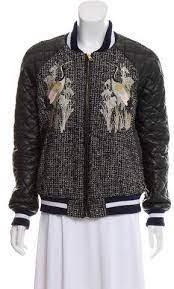 Three Floor Embroidered Vegan Leather Jacket Vegan Leather Jacket Patterned Bomber Jacket Fashion