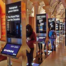 Time Line Graphic And Interactive Exhibition Design Nobel Museum Stockholm 2012 Interactive Exhibition Interactive Kiosk Exhibition Design