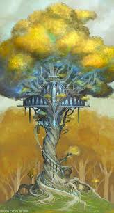 Lieu De Vie Des Elfes Paysage Fantastique Art Fantastique Dessin Paysage