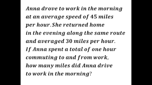 Miles per hour can be. Sat Hard Problem 58 Speed Distance Time Youtube