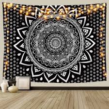 To copy this bedroom idea, choose a palette of complementing grays. Buy Black And White Mandala Ombre Tapestry Wall Hanging Bohemian Tapestries For Home Dorm Living Room Bedroom Ceiling Decor Large Blanket For Men Women With Non Mark Hooks Clips 51x59 Inches Online