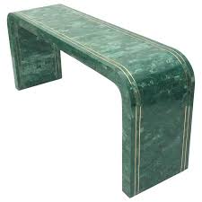 Green Marble And Brass Waterfall Console Table By Maitland Smith Green Marble Console Table Malachite Decor