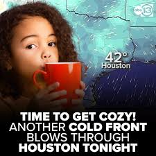 Grab your jackets! A cold front from Canada will arrive tomorrow morning  bringing us a string of days with lows in the 40s and highs in the 60s and  70s. https://abc13.com/39346/