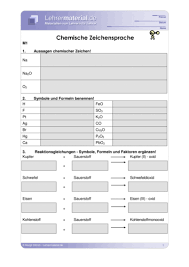 Arbeitsblatt Chemische Zeichensprache Lehrermaterial De