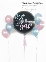 Make a gender reveal water balloon. 36 Inch Helium Inflated Gender Reveal Confetti Mini Balloons Stuffed Giant Balloon 2 Side Balloons Bouquet Combo