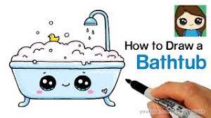 How about supper in the tub tonight, hon? How To Draw A Bathtub Bubble Bath Easy And Cute Youtube