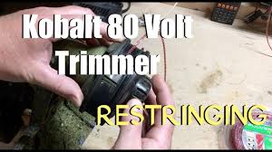 A battery powered weed eater takes away the frustration of keeping a gas powered weed whacker running. How To Replace Line For A Kobalt 80 Volt Trimmer Restringing Wind Backwards For 2019 Version Youtube