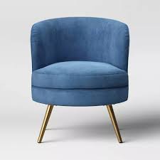 Beadle Accent Chair With Brass Leg Velvet Blue Project 62 In 2020 Blue Velvet Chair Living Rooms Blue Accent Chairs Blue Velvet Chairs