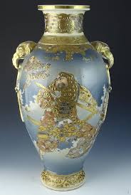 Antique Meiji Period Japanese Satsuma Warrior Vase 18 High Nghệ Thuật Nghệ Hoa
