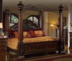 Canopy king size bed bedroom sets luxury pilesys. Buy Mcferran B6005 King Canopy Bedroom Set 5 Pcs In Brown Faux Leather Online
