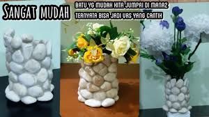 Batu kerikil terbuat dari apa. Cara Membuat Vas Bunga Dari Batu Diy Art Of Stone Flowers Vase Simple And Easy Youtube
