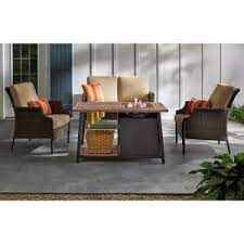 Square outdoor dark gery table top with lid quick auto ignition propane gas fire pit table Sunjoy Lankershim Stone 31 89 In X 24 21 In Round Steel Wood Burning Firepit 169506 The Home De In 2021 Fire Pit Coffee Table Outdoor Fire Pit Table Fire Pit Table