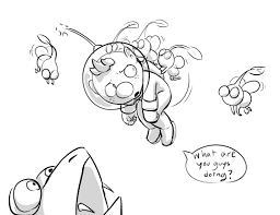 Find more pikmin coloring page. The Boys Are Back In Town Alph Being Carried Away By Winged Pikmin Please