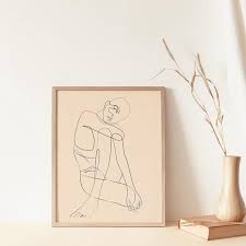 A collection of minimalist nudist art drawings in one line. Woman Body Line Abstract Minimalist Poster Wall Art Canvas Painting Home Decor Ebay