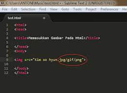 Perhatikan pada gambar di atas. Cara Memasukan Gambar Pada Html Melalui Notepad