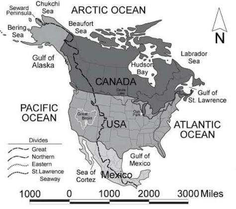Continental divides of North America include the so-called Great... |  Download Scientific Diagram