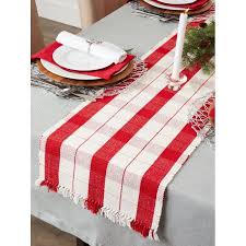 Daniels Tinsel Plaid Fringed Table Runner Holiday Table Runner Holiday Table Linens Holiday Table Runner Christmas