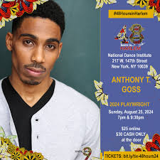 🙌🏾 Anthony T Goss is an emerging playwright and actor from Boston, Ma  based in New York City. He recently was a resident writer with the  Liberation theatre company and one of