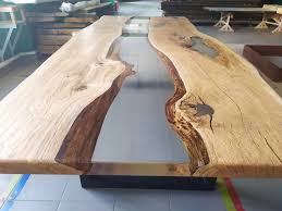 Epoxy River Oak Table Dining Table Clear Epoxy Table Resin Etsy In 2020 Oak Table Dining Table Oak