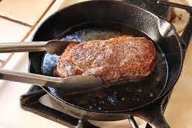 It is important that most of the steak is in contact with the metal as possible, so never use a steak bigger than your pan. Comprehensive Searing Guide How To Get The Perfect Finish Indoor Style