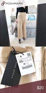 Zara Beige Culottes High Waisted Trousers High Waisted Trousers Culottes Zara