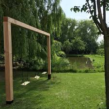 Houten Schommel Dubbel Douglas Tarzan In 2020 Garden Design Backyard Playground Garden Swing