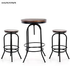 Don't forget to download this pub table and chairs set for your home improvement reference, and view full page gallery as well. Ikayaa Us Stock 3pcs Pinewood Top Bar Pub Bistro Table Chair Set Industrial Style Swivel Kitchen Dining Breakfast Coffee Table Dining Room Sets Aliexpress