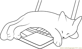 The dog, the cat and the mouse. Kitten Sleeping On Laptop Coloring Page For Kids Free Cat Printable Coloring Pages Online For Kids Coloringpages101 Com Coloring Pages For Kids