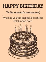 Cake Birthday Greetings For Auntie Classic Birthday Cake Card For Aunt Birthday Greeting Cards By Davia Birthday Card For Aunt Birthday Greeting Cards Birthday Cake Card