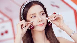 Download JiSoo Cherry BlackPink sødt tema tegneserier tapet. Wallpaper