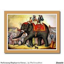 Performing Elephant In Circus 1874 Vintage Poster Postcard Vintage Circus Posters Elephant Print Art Elephant Canvas
