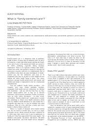 Pdf What Is Family Centred Care