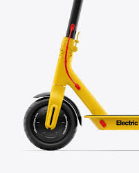 Electric Scooter Sideview Mockup In Vehicle Mockups On Yellow Images Object Mockups