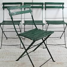 Set Of 4 Vintage French Green Folding Cafe Chairs 150 00 Cafe Chairs Vintage Furniture Home And Garden Store