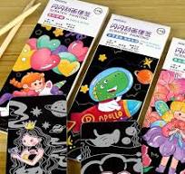 19 Sheets Colorful Scratch * Bookmarks Book Self-made Ledger Coloring Book  Creative Scratch Drawing DIY Graffiti Book (Including Chinese Does