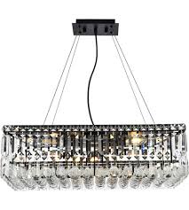 By hampton bay (222) grid 20 in. Elegant Lighting V2034d24bk Rc Maxime 6 Light 24 Inch Black And Clear Linear Chandelier Ceiling Light