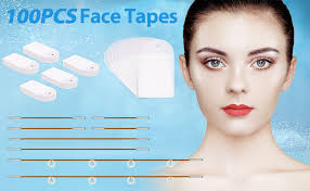 Amazon.com : Face Lift Tape Invisible,100PCS Face Tape Lifting Invisible  Face Lift Tapes and Bands with 8 Strings Facelift Tape Face Lifter Instant  Facial Tape for Neck Eyes Jowls Double Chin Sagging
