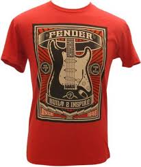 Fender T Shirt Built Inspire Shirt With Label Fender The Spirit Of Rock N Roll Built Inspire Since 1946 Colour Red Fender T Shirt Shirts Cool T Shirts
