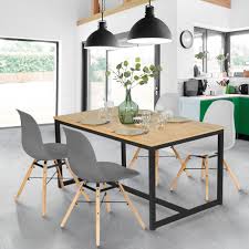 La table à manger est le meuble indispensable pour partager un bon repas avec vos invités. Table A Manger Industrielle Bois Et Metal Noir 120 Cm Detroit Id Market